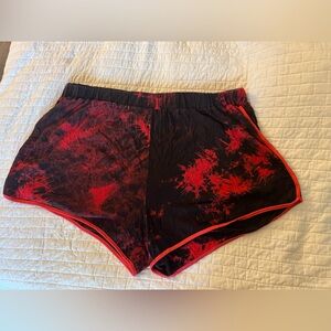 Red Tie Dye Short Shorts